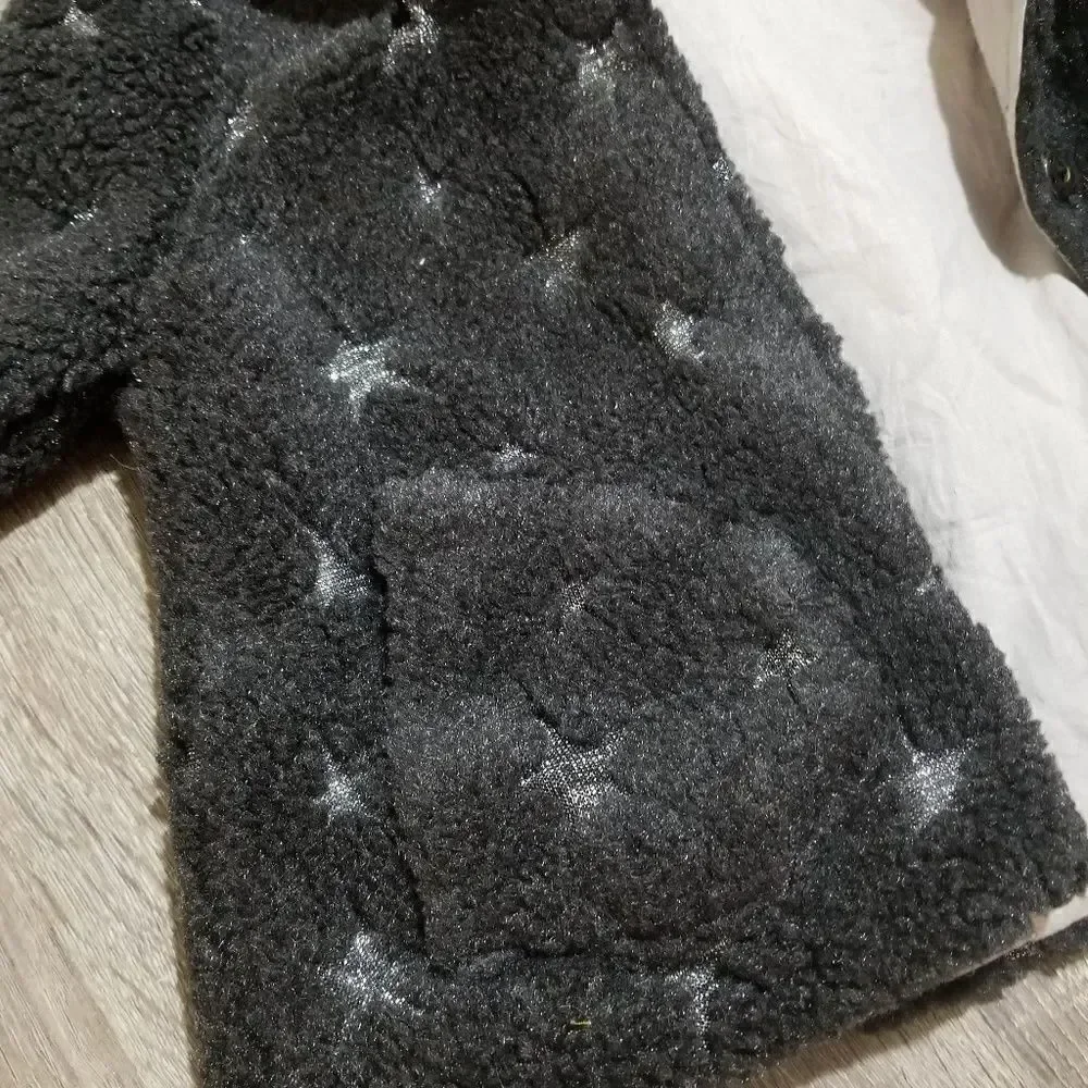 Zara | black & silver cozy Jacket 2/3Y